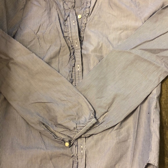 JCrew ruffle neck button down - Picture 4 of 5